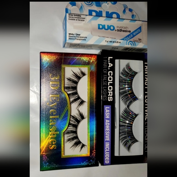 *: New L.A. Colors FANTASY FESTIVAL False Lashes Fake Eyelashes 3D duo adhesive - Picture 2 of 7